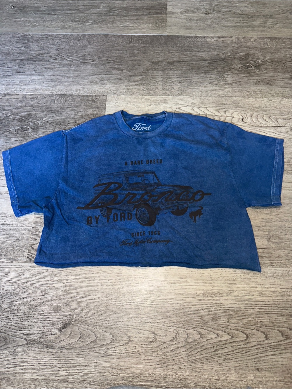 Ford Blue Bronco Graphic Crop Tee